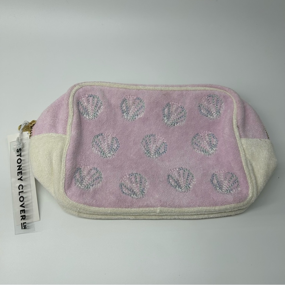 Stoney Clover Lane | Terry Embroidered Shells Large Pouch Sun Kissed Makeup Bag